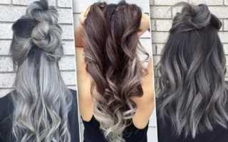 Омбре на русые волосы средней длины, каре: цветное, пепельное. Окрашивание в домашних условиях. Фото